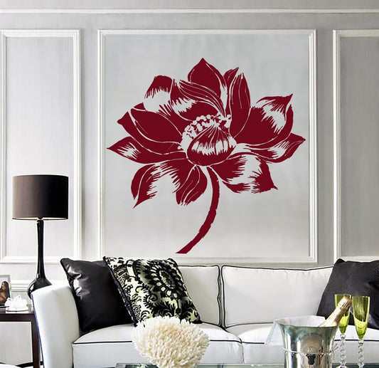 Vinyl Wall Decal Yoga Lotus Flower Meditation Buddhism Stickers (779ig)