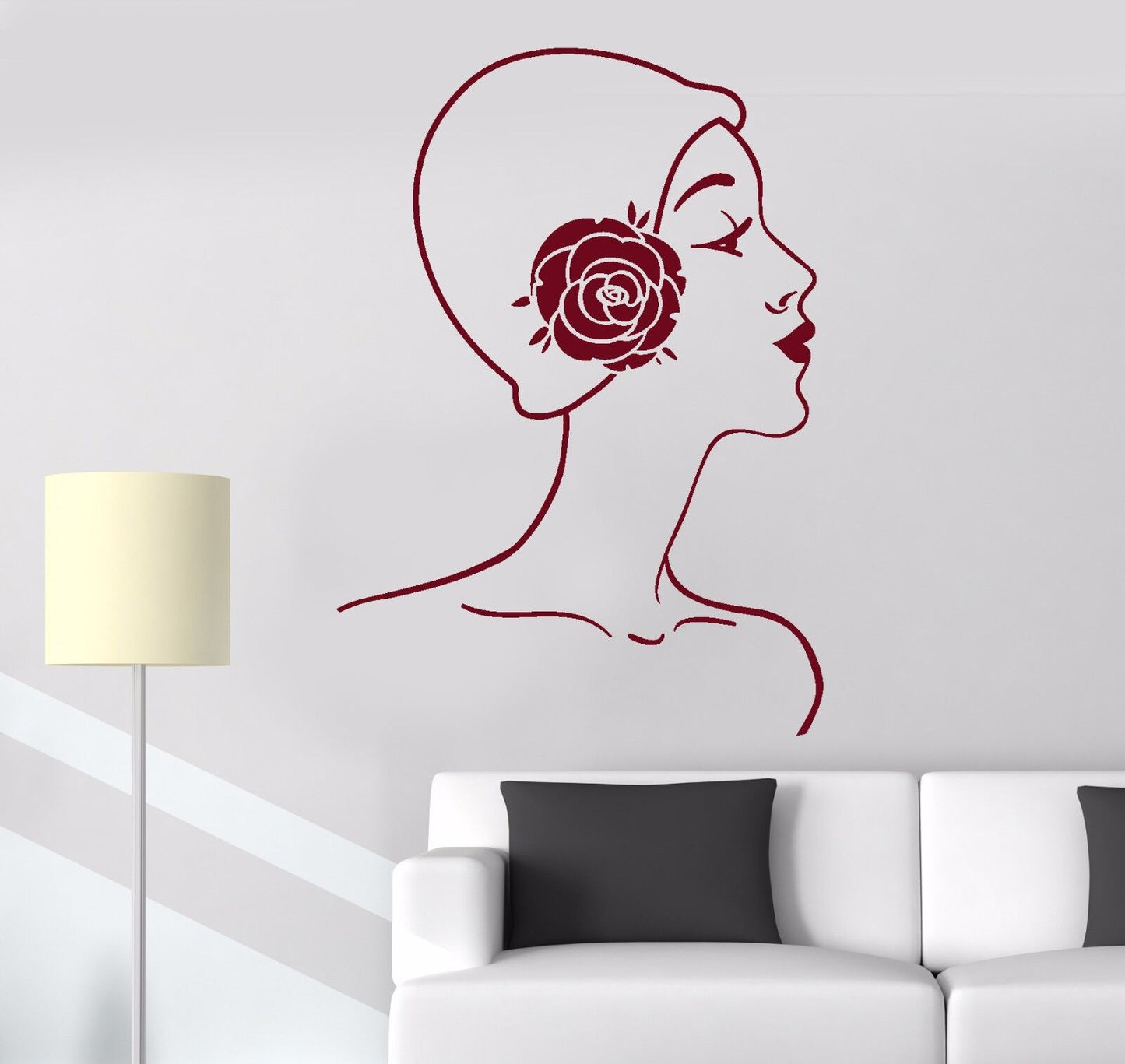 Vinyl Wall Decal Mademoiselle Retro Woman Lady Cloche Hat Stickers (781ig)