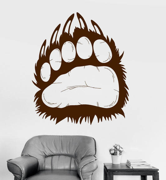 Vinyl Wall Decal Grizzly Bear Animal Predator Paw Prints Claws Stickers (809ig)