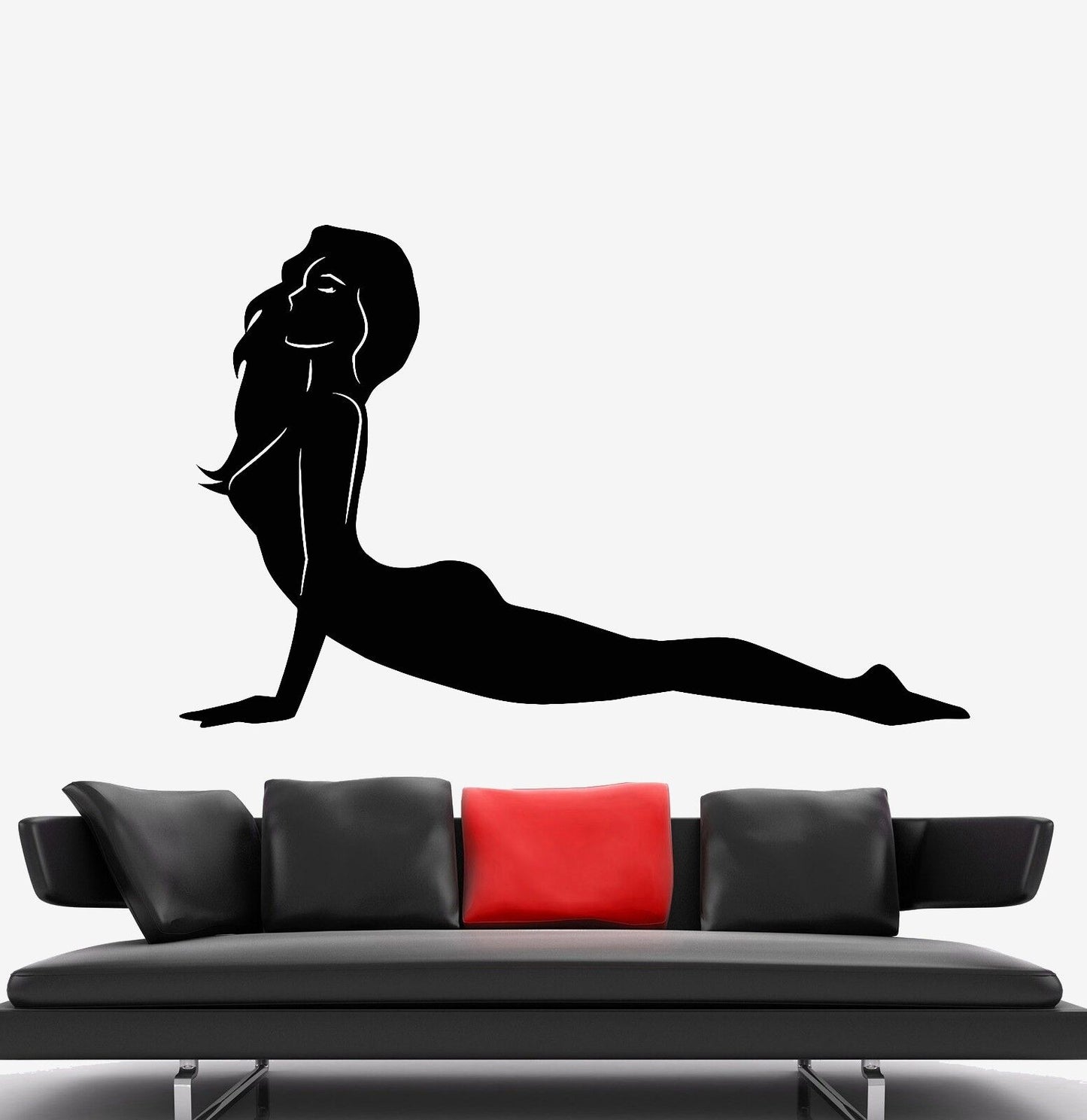 Vinyl Wall Decal SPA Center Naked Yoga Girl Pose Stickers (817ig)