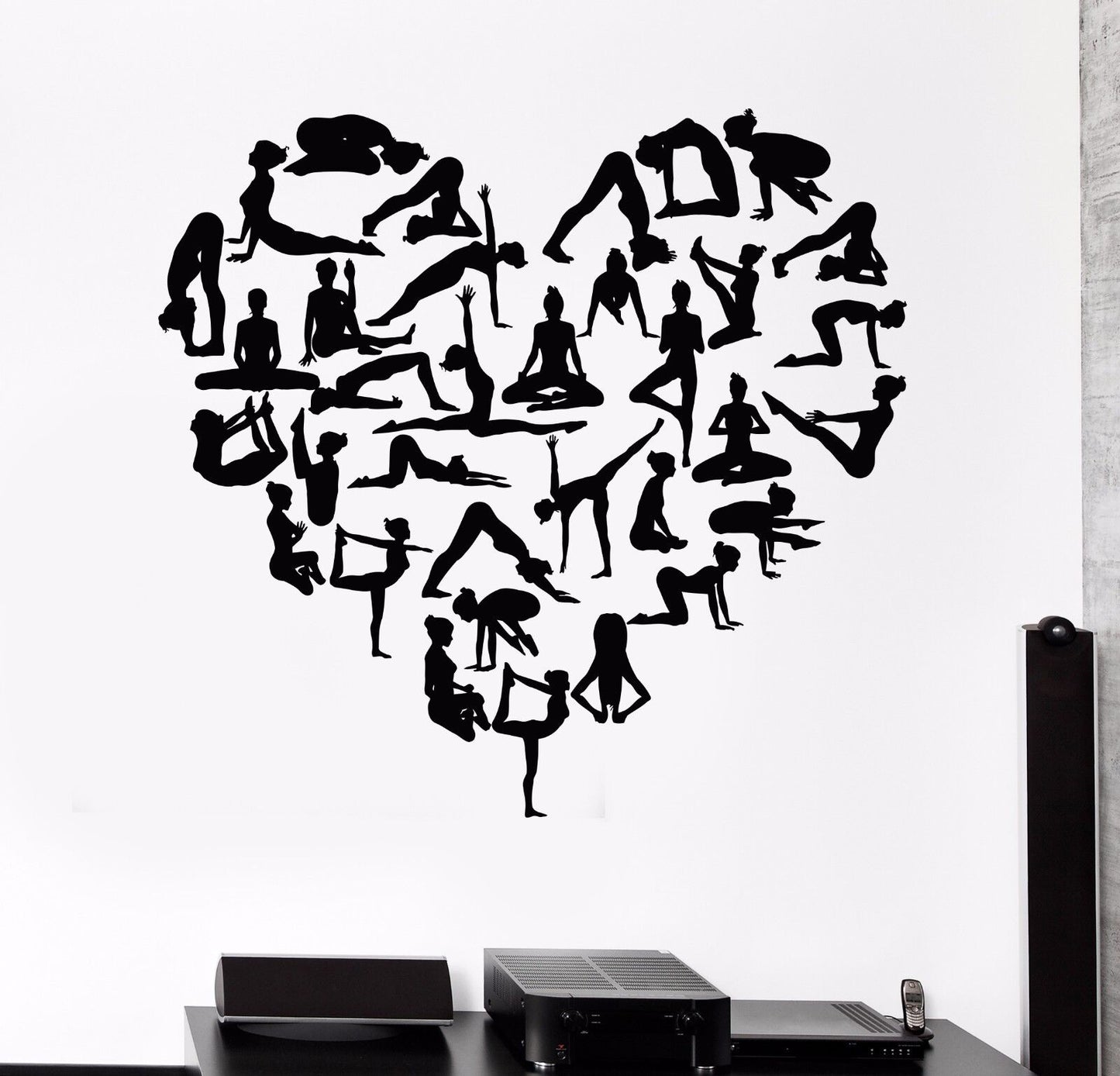 Vinyl Wall Decal Yoga Center Heart Girl Pose Health Beauty Stickers (821ig)