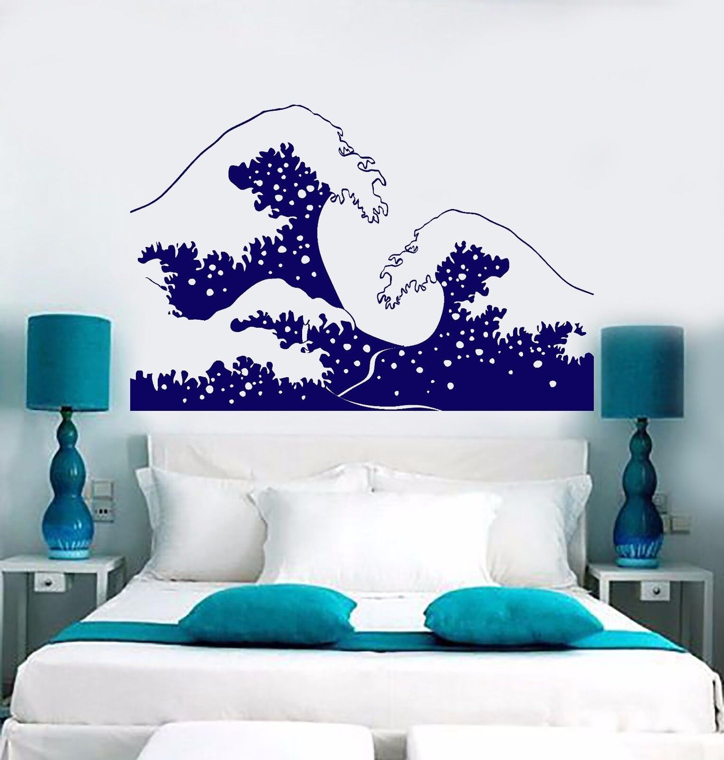 Vinyl Wall Decal Sea Wave Tsunami Marine Style Ocean Water Stickers (823ig)