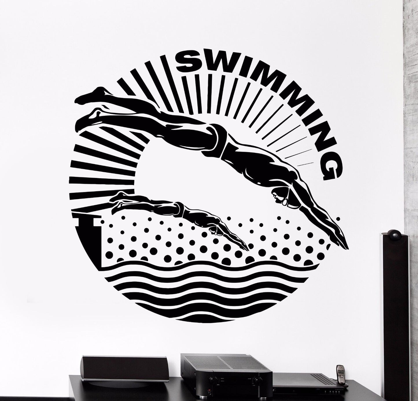 Vinyl Wall Decal Swimmer Water Sport Swimming Pool Stickers (829ig)