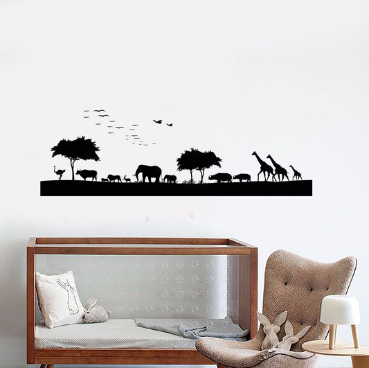 Vinyl Wall Decal African Animals Nature Landscape Stickers (839ig)