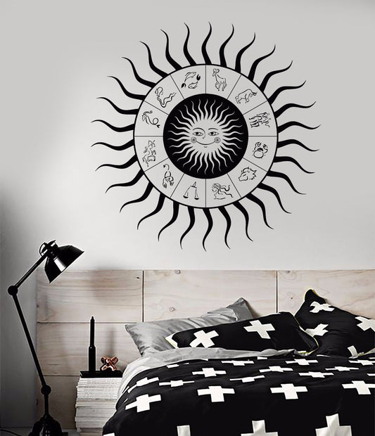 Wandaufkleber aus Vinyl, Sternzeichen, Horoskop, Sonne, Schlafzimmer, Design-Aufkleber (842ig)