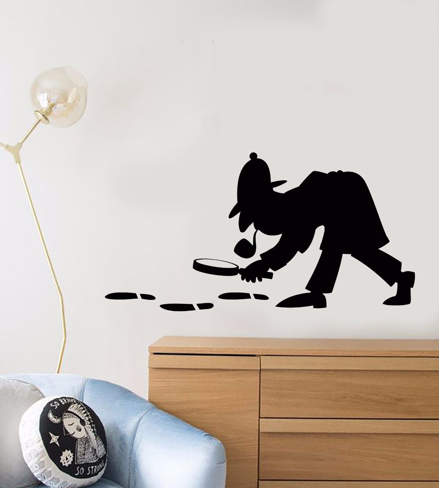 Vinyl Wall Decal Sherlock Holmes Detective Sleuth Policeman Stickers (895ig)