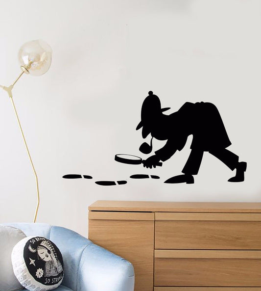 Vinyl Wall Decal Sherlock Holmes Detective Sleuth Policeman Stickers (895ig)