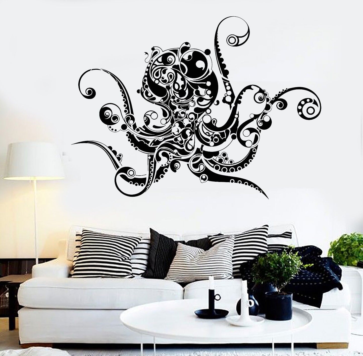 Vinyl Wall Decal Octopus Sea Monster Art Decor Marine Style Stickers (924ig)