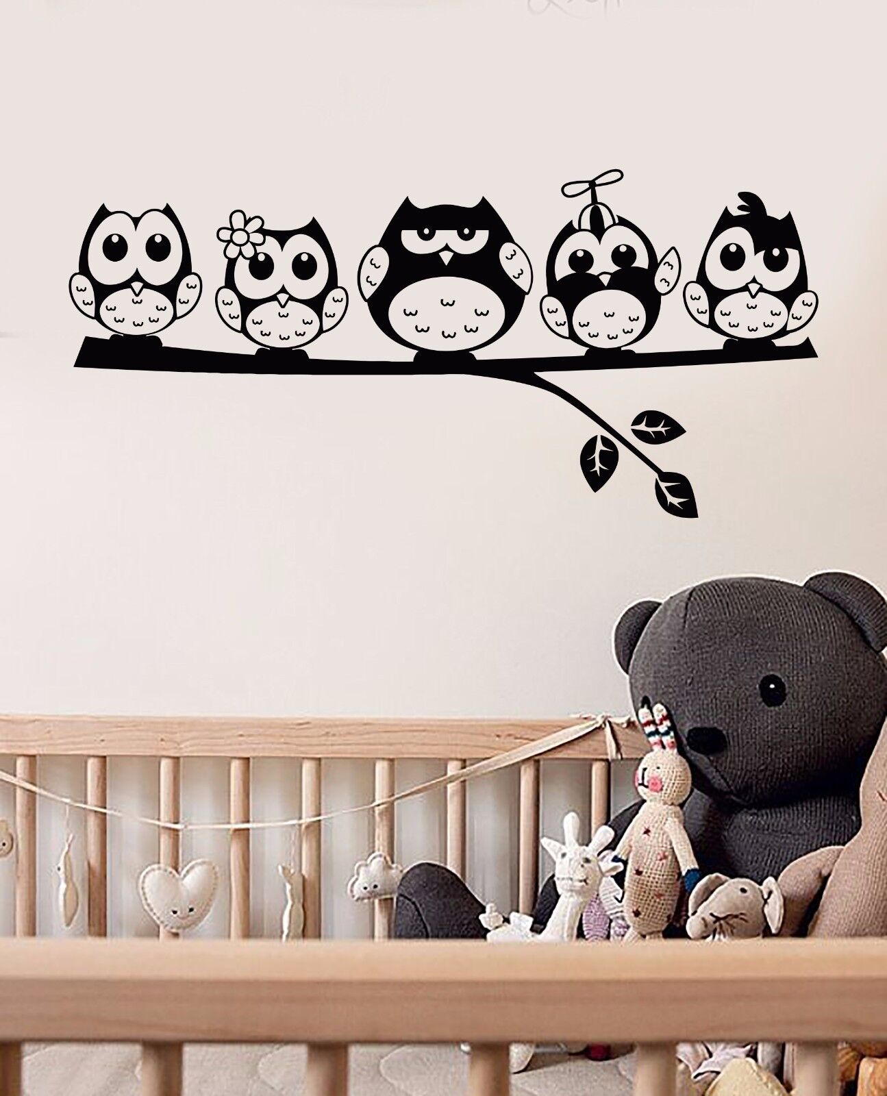 Vinyl Wall Decal Nursery Owls Branch Birds Children's Playroom Stickers (929ig)