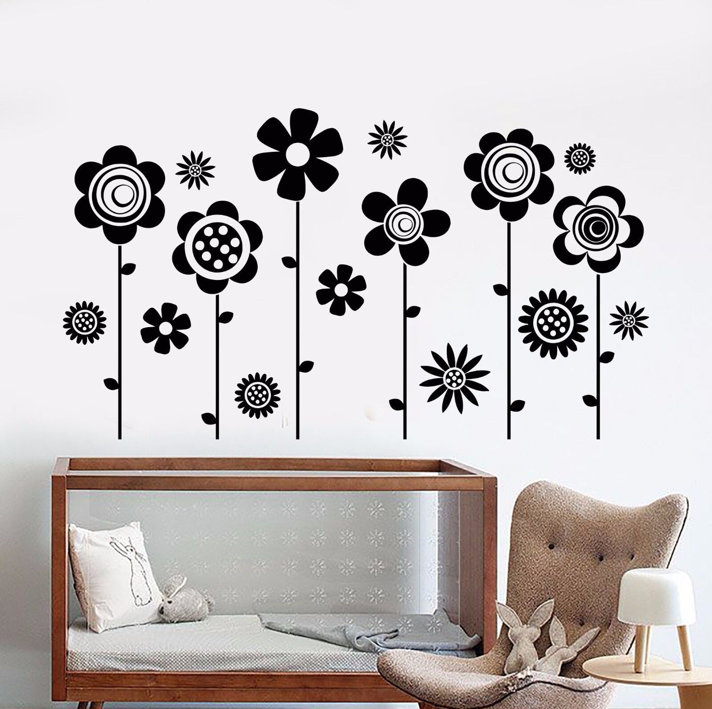 Autocollant mural en vinyle, fleurs, jardin, Nature, chambre de filles, autocollants (933ig)