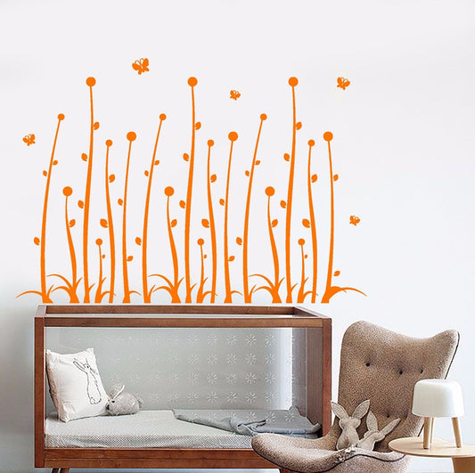 Vinyl Wall Decal Plants Flowers Nature Butterflies Nursery Stickers (934ig)