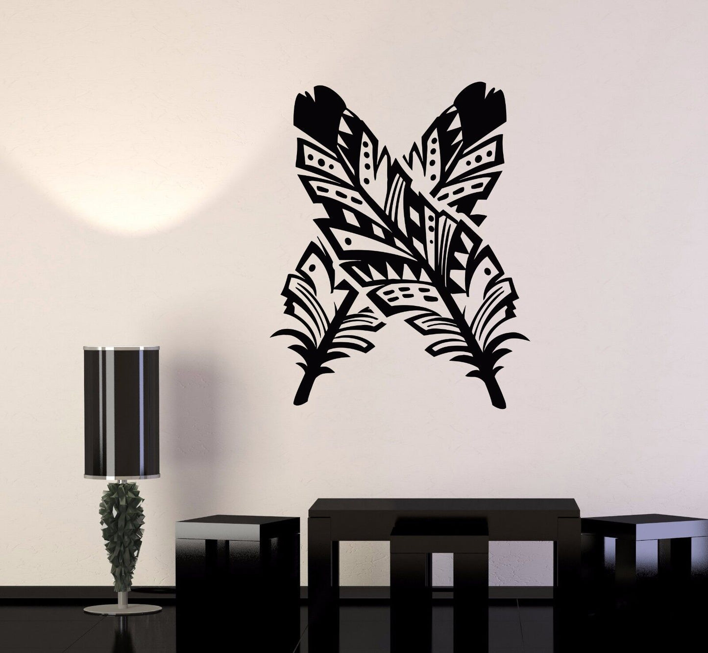 Vinyl Wall Decal Feathers Ethnic Style Art Decoration Room Stickers (989ig)