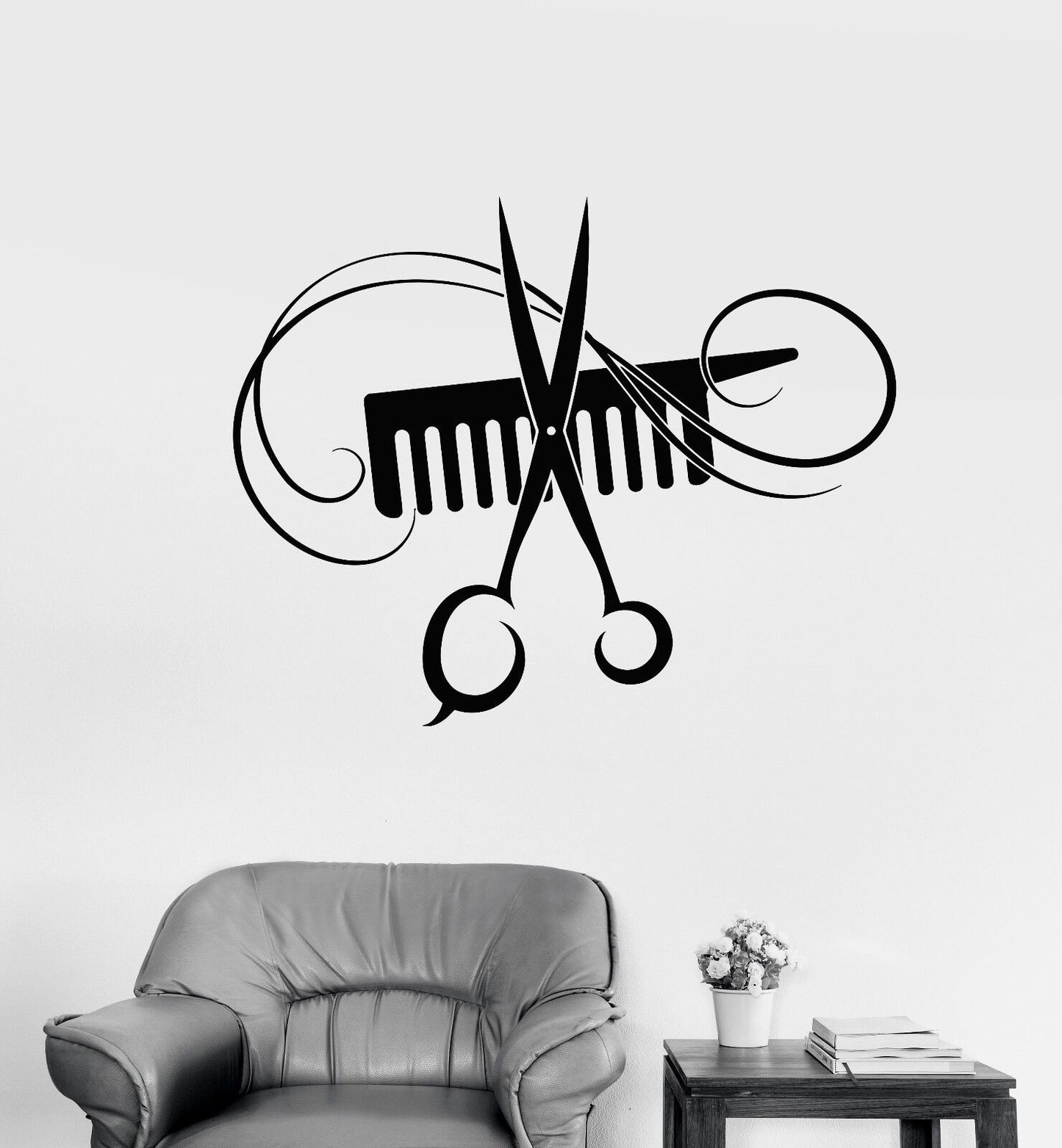 Vinyl Wall Decal Barber Beauty Salon Hairdresser Hair Stylist Stickers (993ig)