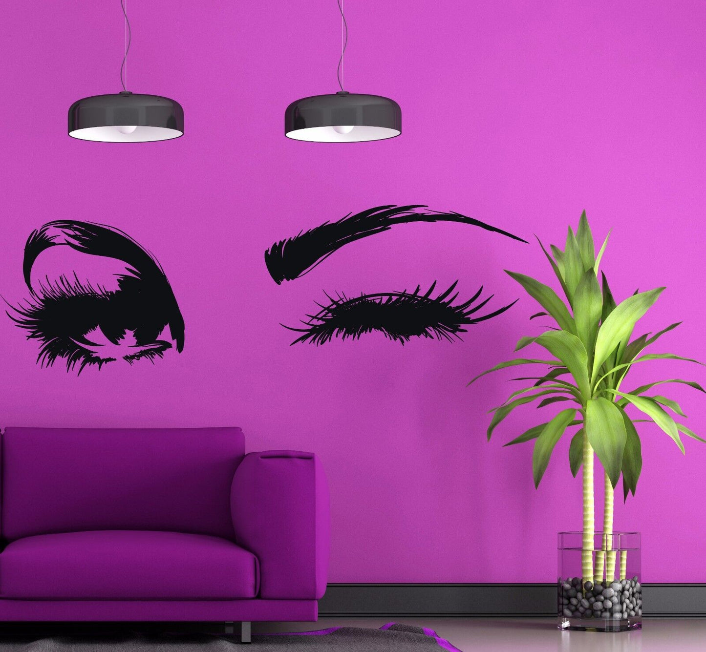 Vinyl Decal Wall Sticker Beautiful Female Eye Makeup Sexy Girl Wink Eyes (n654)