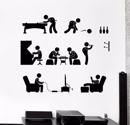 Vinyl Wall Decal Hobbies Weekend Game Room Entertainment Stickers (1012ig)