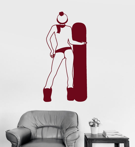 Vinyl Wall Decal Snowboarder Girl Snowboard Extreme Sport Stickers (1014ig)