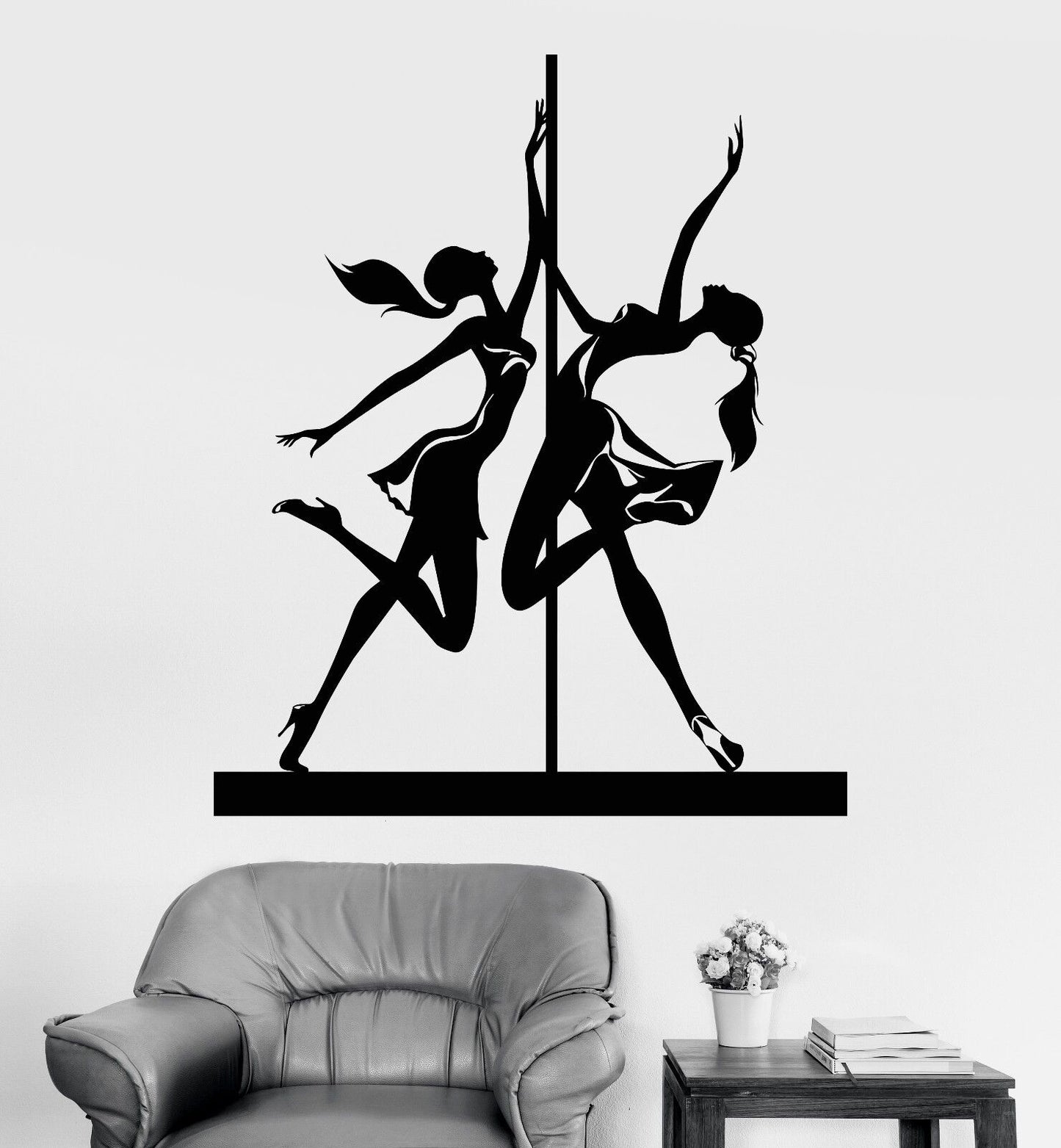 Vinyl Wall Decal Striptease Pole Dance Dancer Stripper Stickers (1031ig)