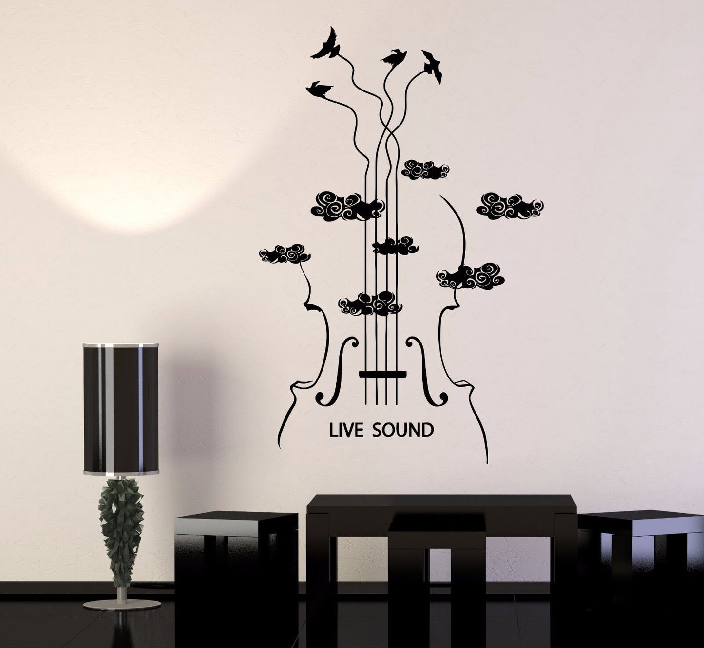 Vinyl Wall Decal Violin Musical Instrument Store Musician Stickers (1062ig)