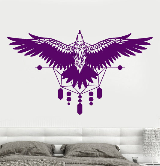 Vinyl Wall Decal Bird Eagle Animal Ethnic Style Amulet Stickers (1069ig)