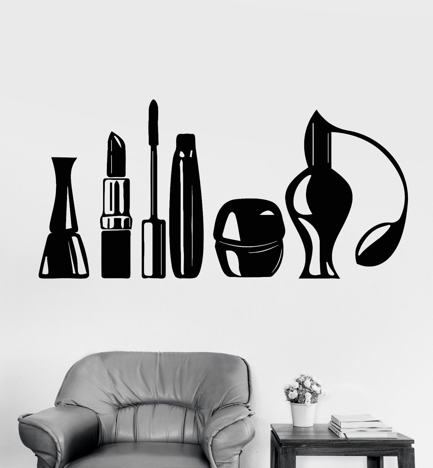 Vinyl Wall Decal Cosmetics Beauty Salon Makeup Artist Fashion Stickers (1081ig)