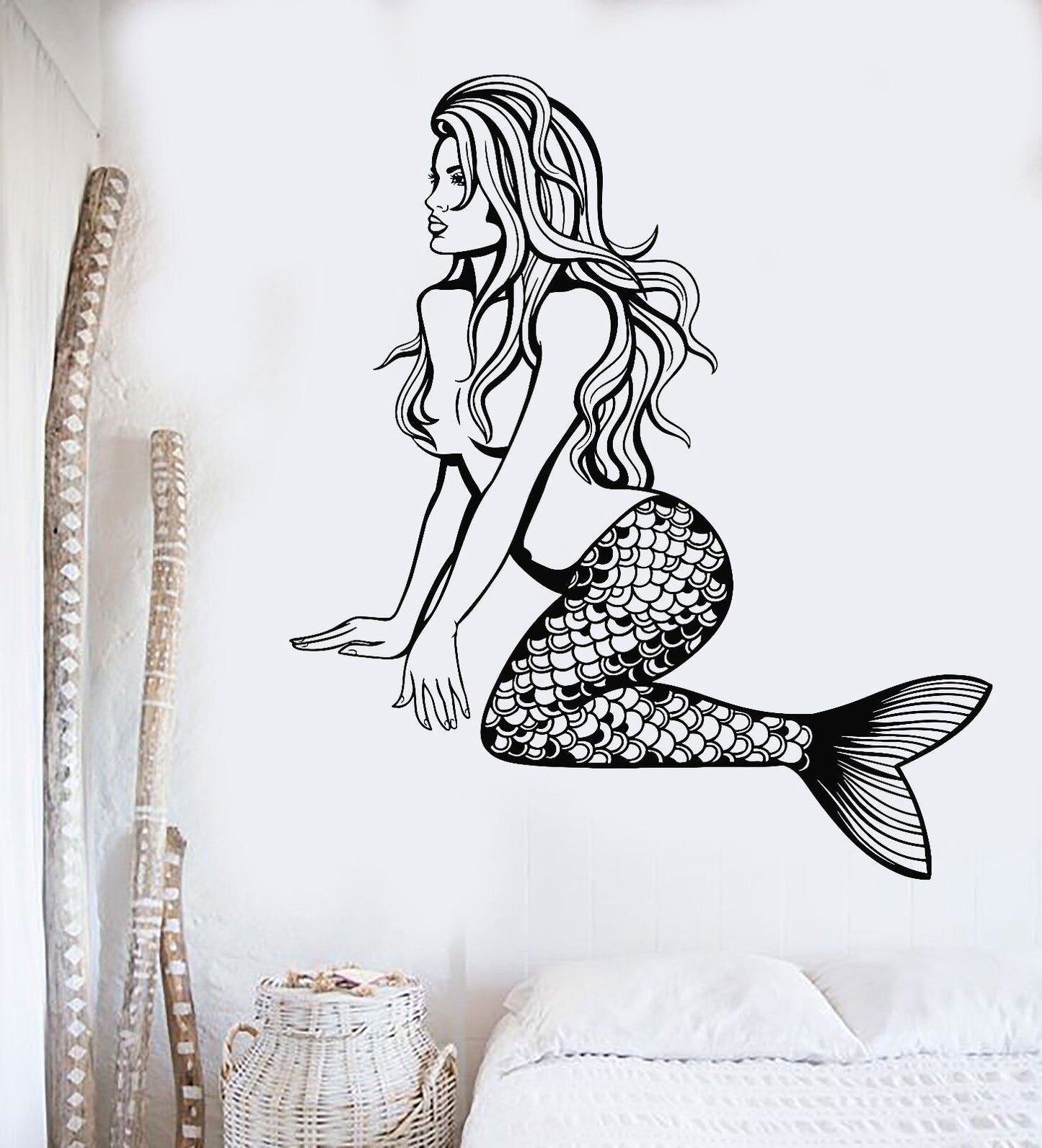 Vinyl Wall Decal Sexy Mermaid Girl Nymph Ocean Sea Style Stickers (1123ig)