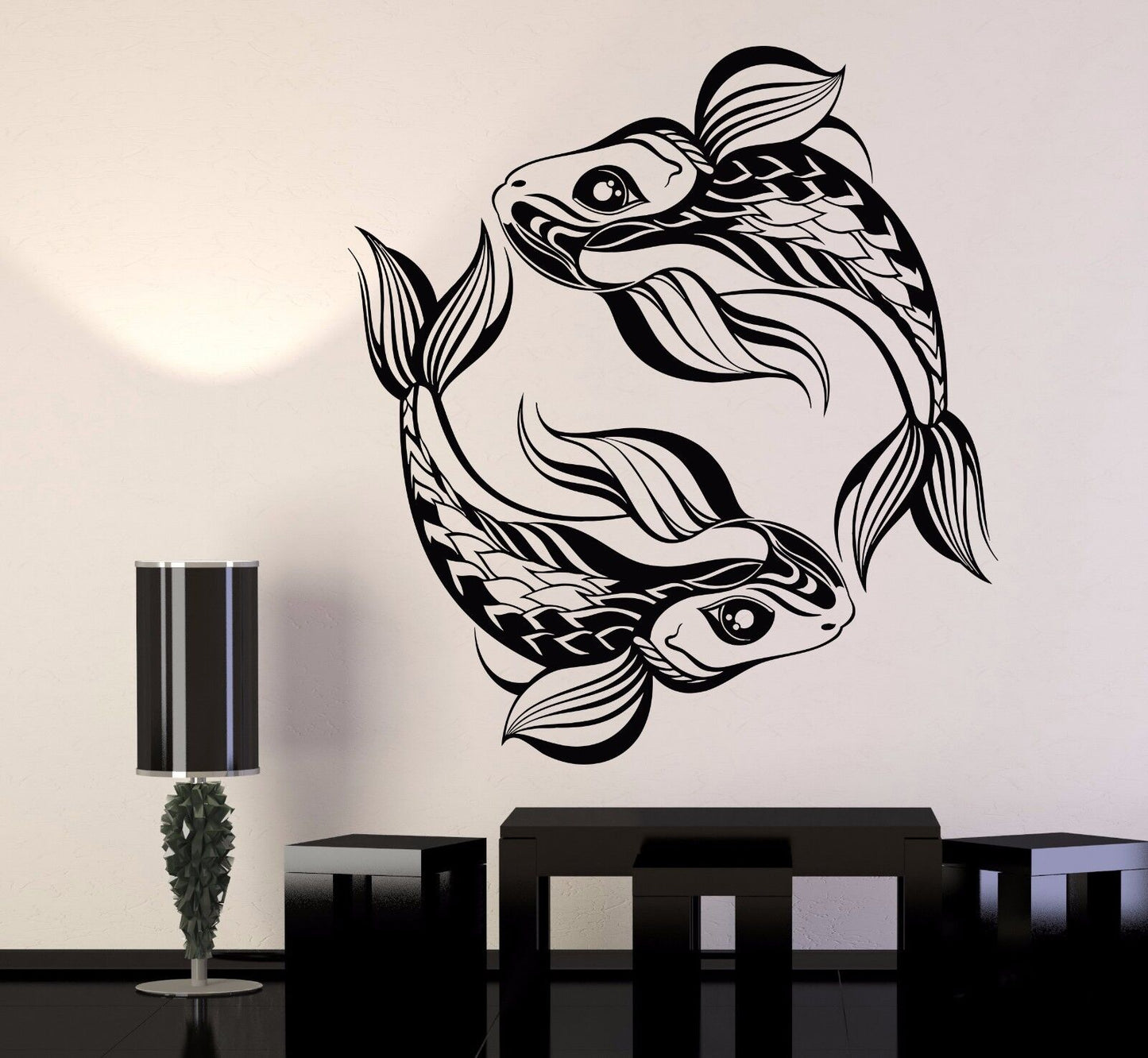 Vinyl Wall Decal Pisces Horoscope Animals Fishes Asian Style Stickers (1126ig)