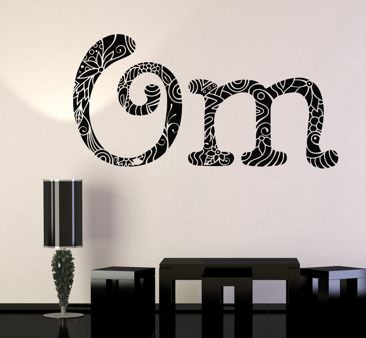 Vinyl Wall Decal Om Mantra Hinduism Yoga Meditation Center Stickers (1209ig)