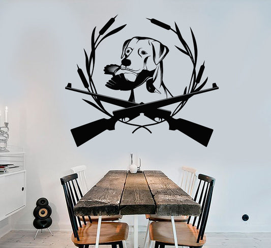 Vinyl Wall Decal Hunting Gun Dog Labrador Club Store Wildfowl Stickers (1236ig)