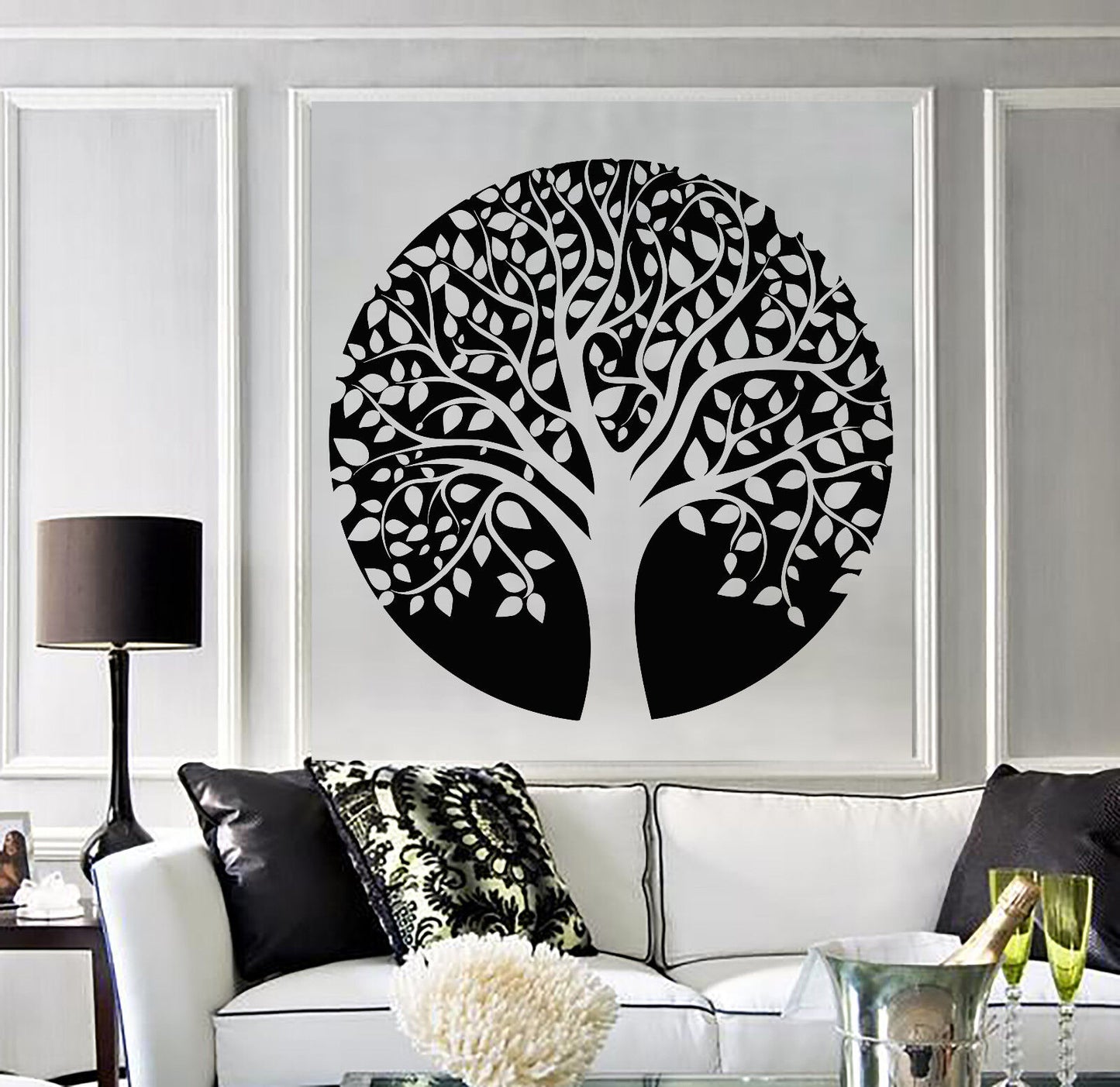 Autocollant mural en vinyle, cercle familial, arbre de vie, Style celtique, autocollants naturels, 1246ig