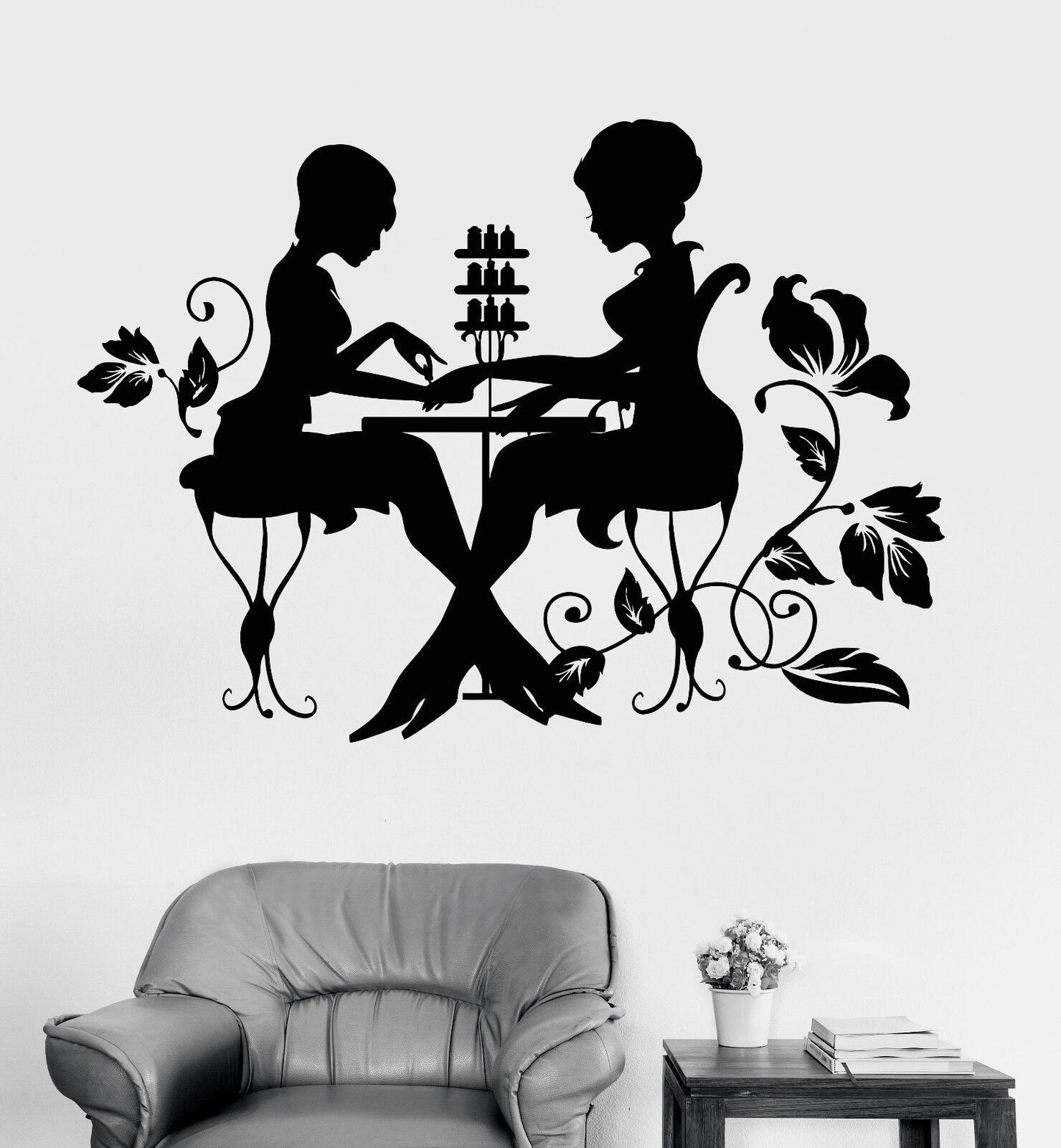 Vinyl Wall Decal Nail Studio Manicure Beauty Salon Stickers (1248ig)