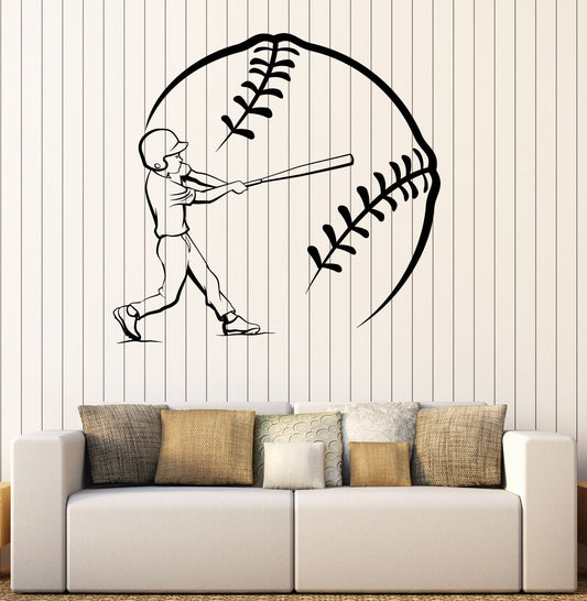 Vinyl Wall Sticker Baseball Game American Bat Ball Glove Sports Decor (n735)