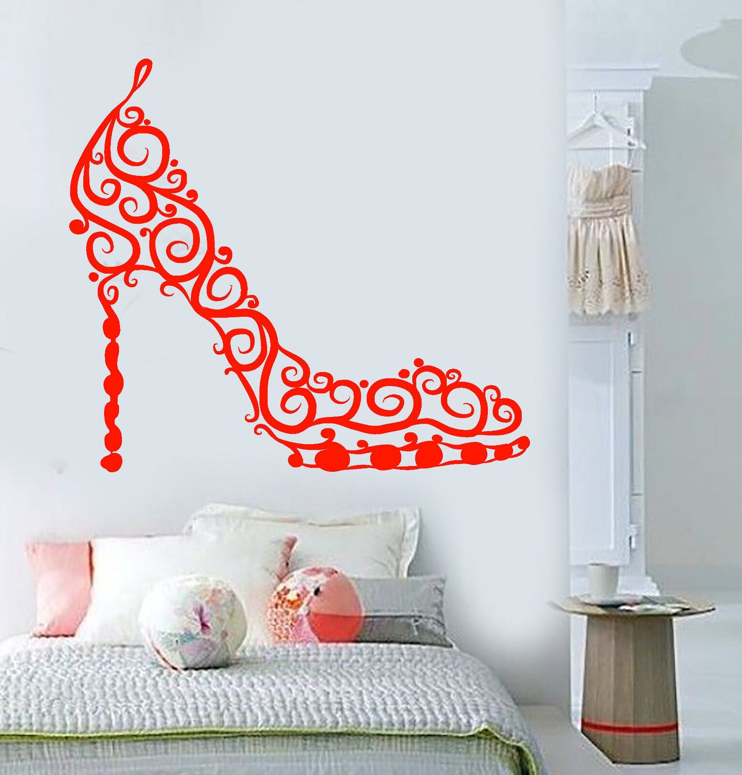 Vinyl Wall Decal Beautiful Female Shoe Store Shop Girl Room Stickers (1257ig)