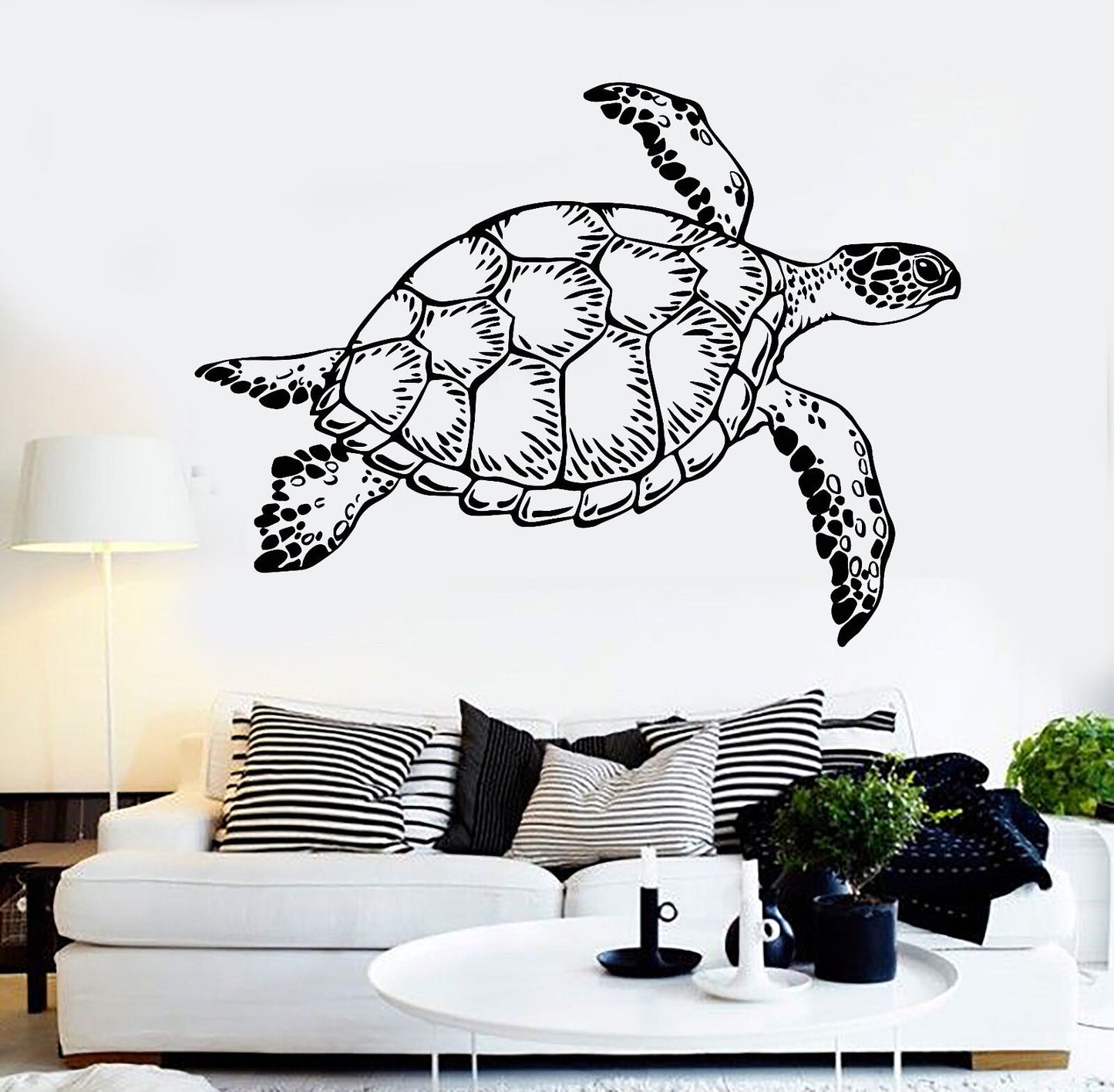 Vinyl Wall Decal Sea Turtle Animal Ocean Marine Style Zoo Stickers (1267ig)