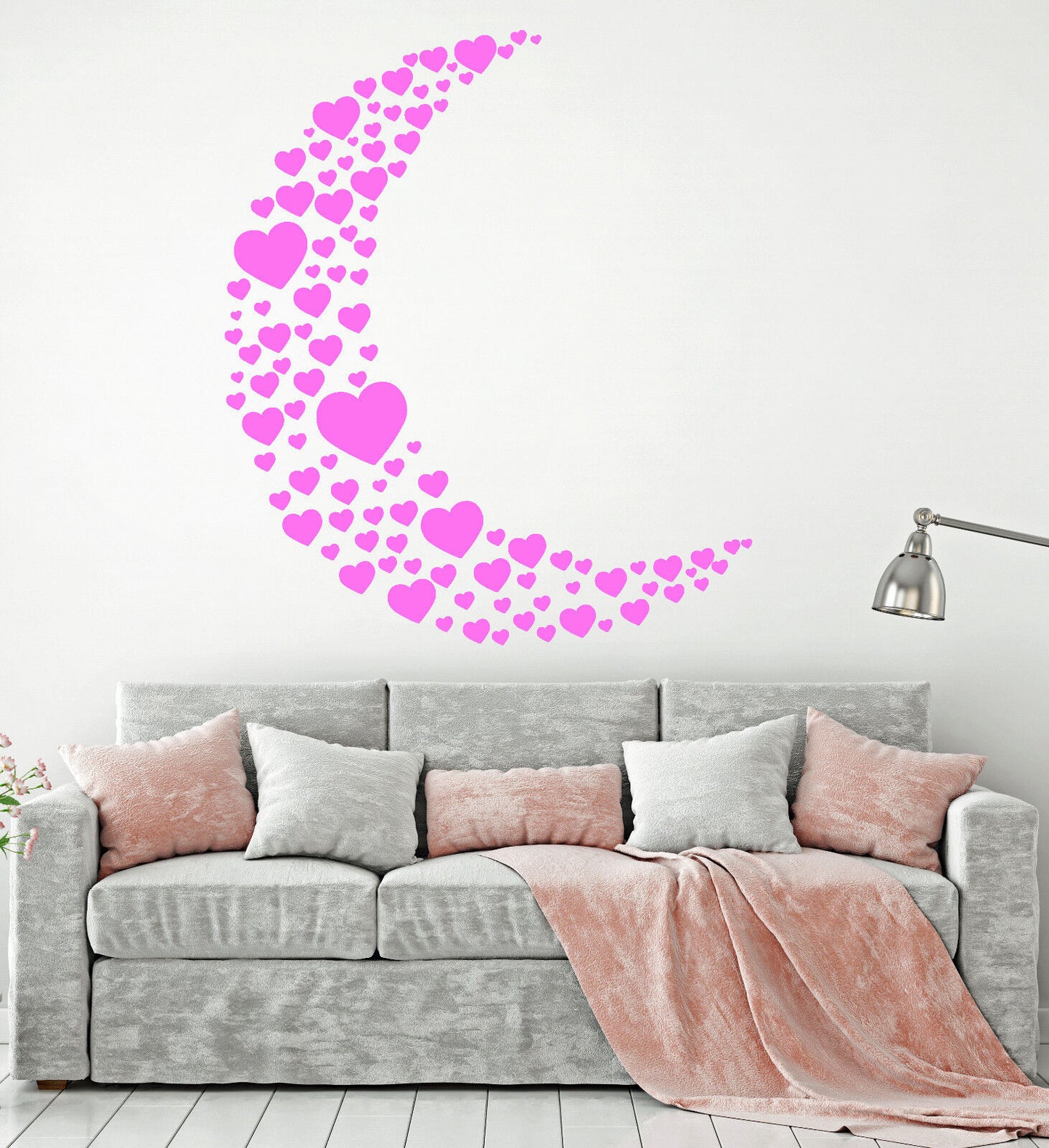 Vinyl Wall Decal Moon Heart Love Romance Girl Room Decor Stickers (1318ig)