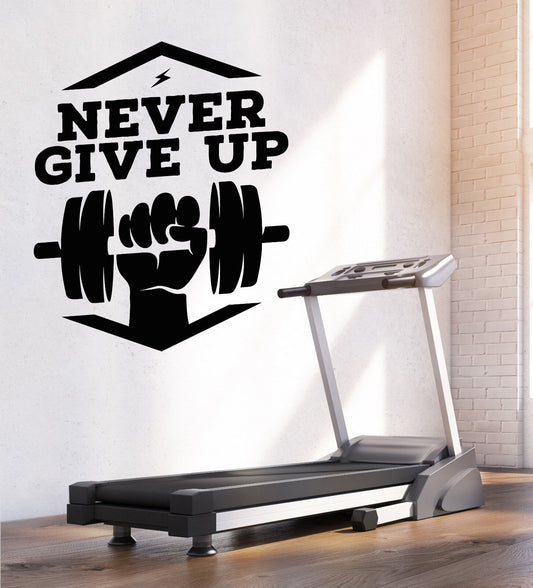 Autocollant mural en vinyle pour salle de sport, Fitness, mots de motivation, autocollants (1339ig)