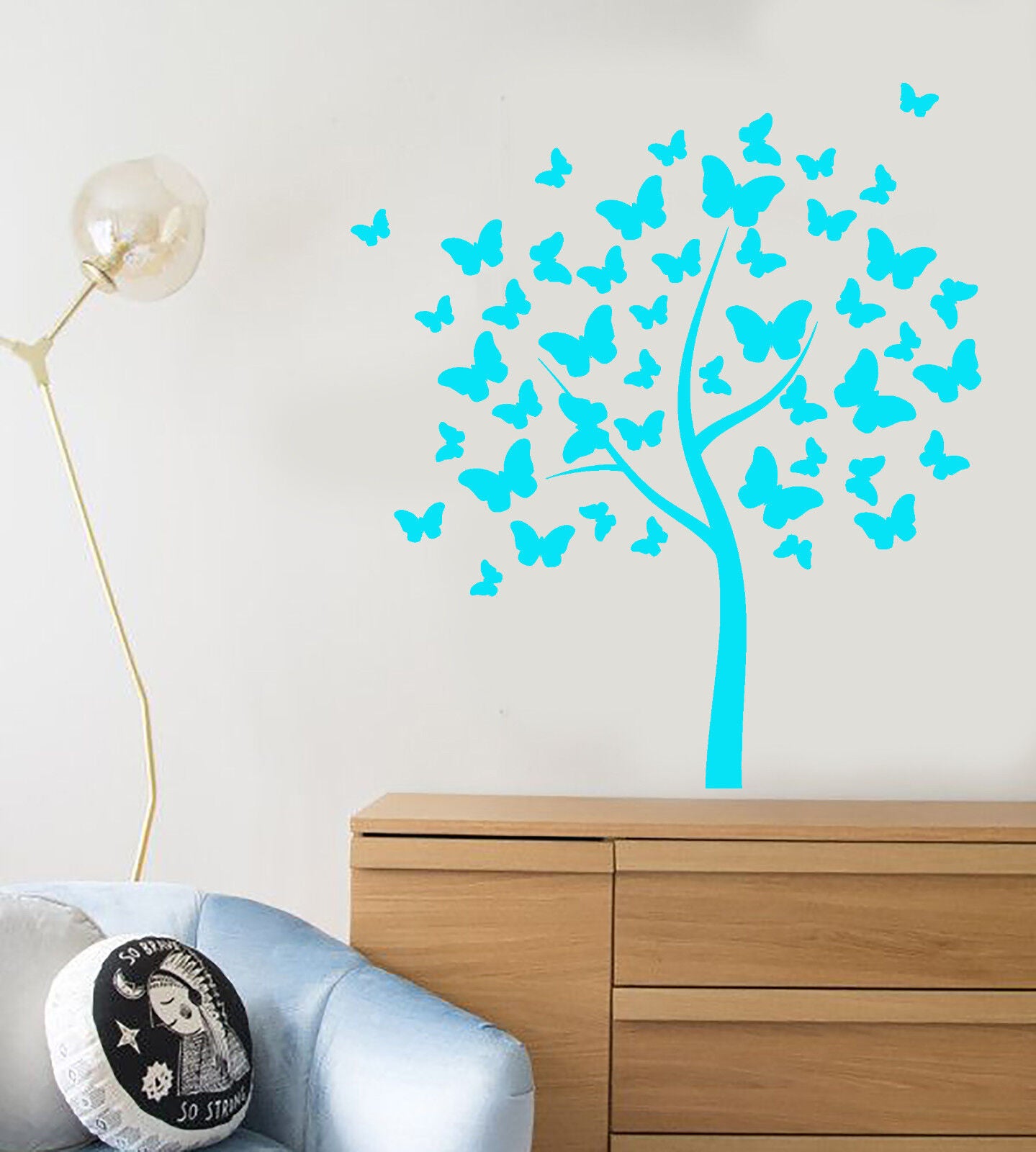 Vinyl Wall Decal Butterfly Art Tree Nature Decor For Nursery Stickers (1346ig)