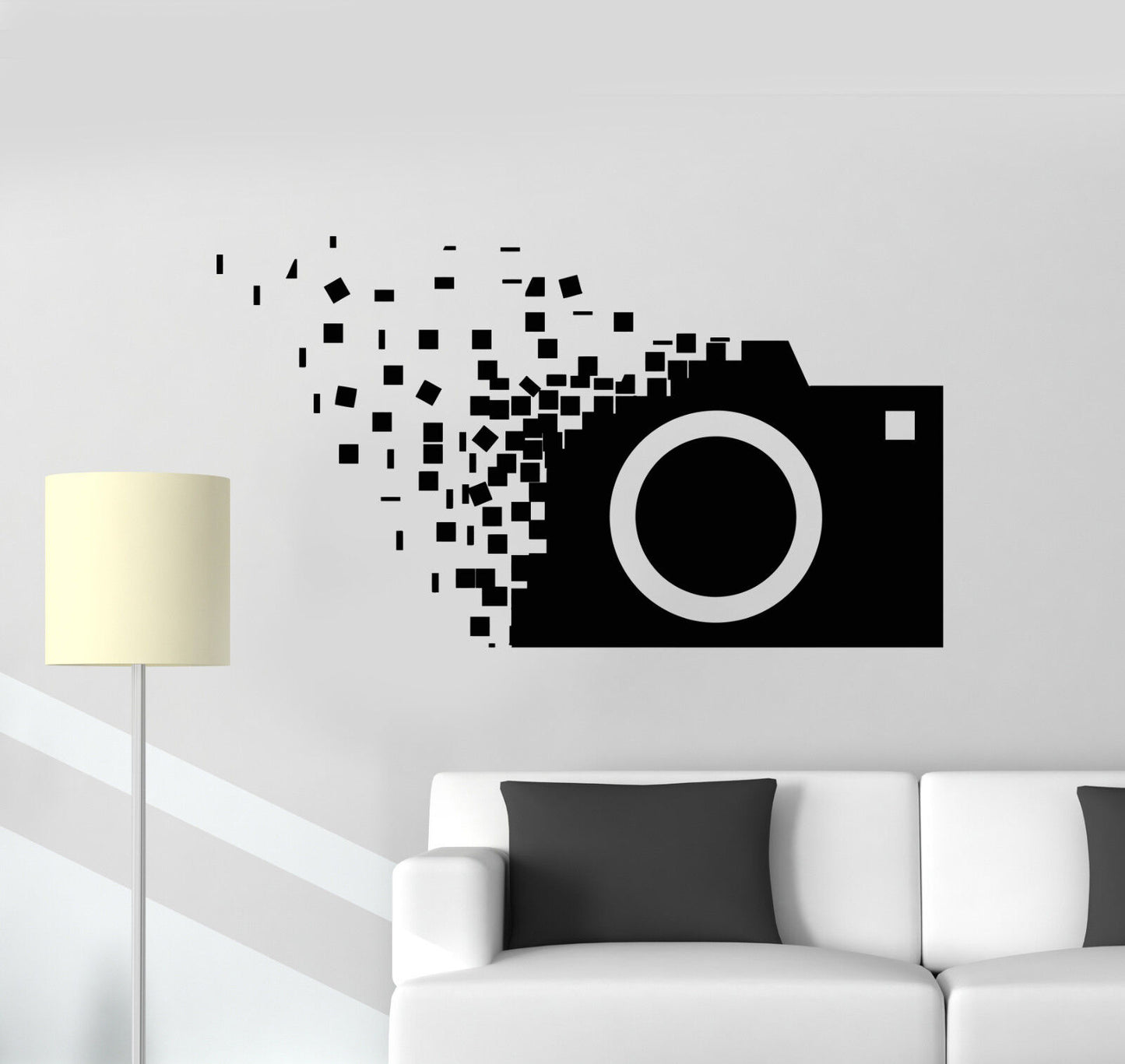 Autocollant mural en vinyle, Cubes de photographe d'appareil photo rétro (1354ig)