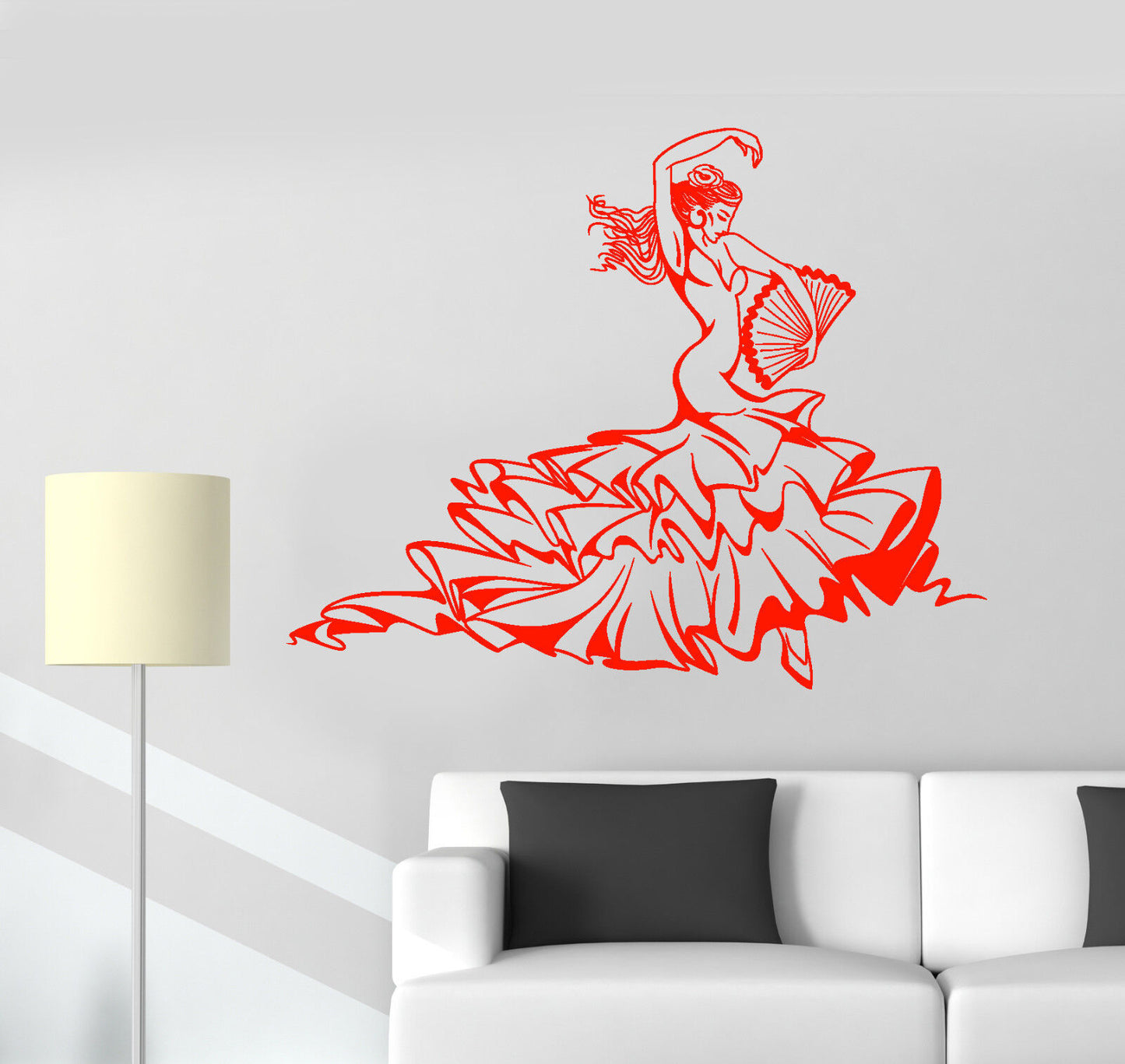 Vinyl Wall Decal Hot Sexy Flamenco Dance Dancer Woman Stickers (1371ig)