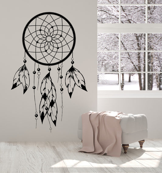 Autocollant mural en vinyle Dreamcatcher Dreams, autocollants amulette de protection (1375ig)