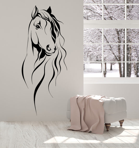 Vinyl Wall Decal Horse Head Pet Animal Art Decor Stickers (1393ig)