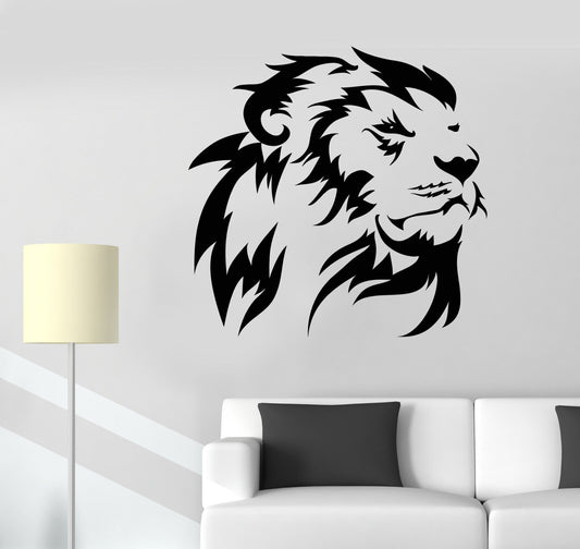 Vinyl Wall Decal Lion King Head African Animal Predator Stickers (1396ig)