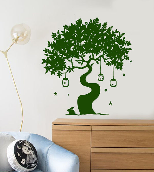 Vinyl Wall Decal Magic Tree Fairy Tale Rabbit Art Children's Room Sticker 1407ig