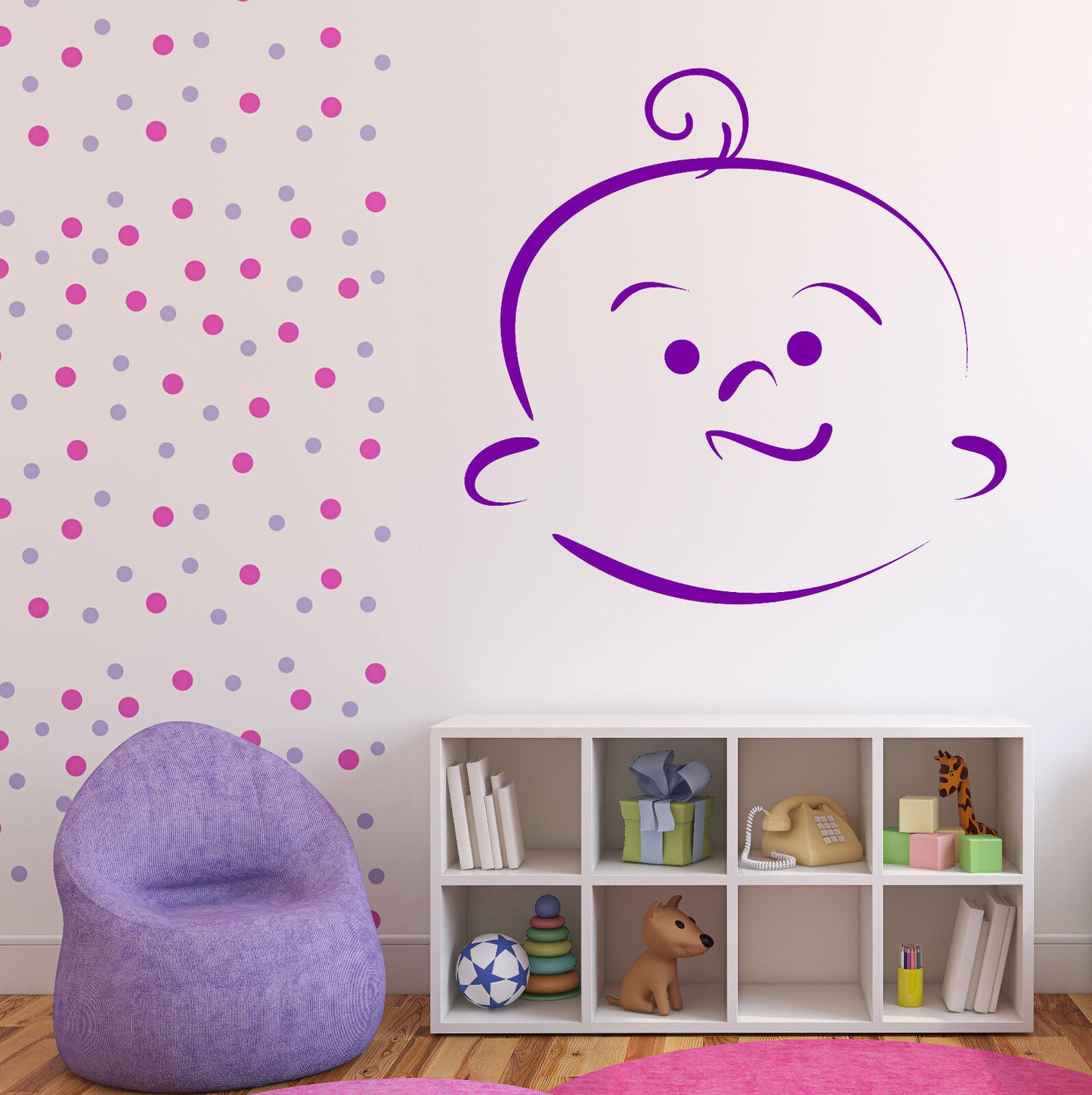 Wall Sticker Vinyl Decal Beauty Baby Cartoon Face Different Emotions n787