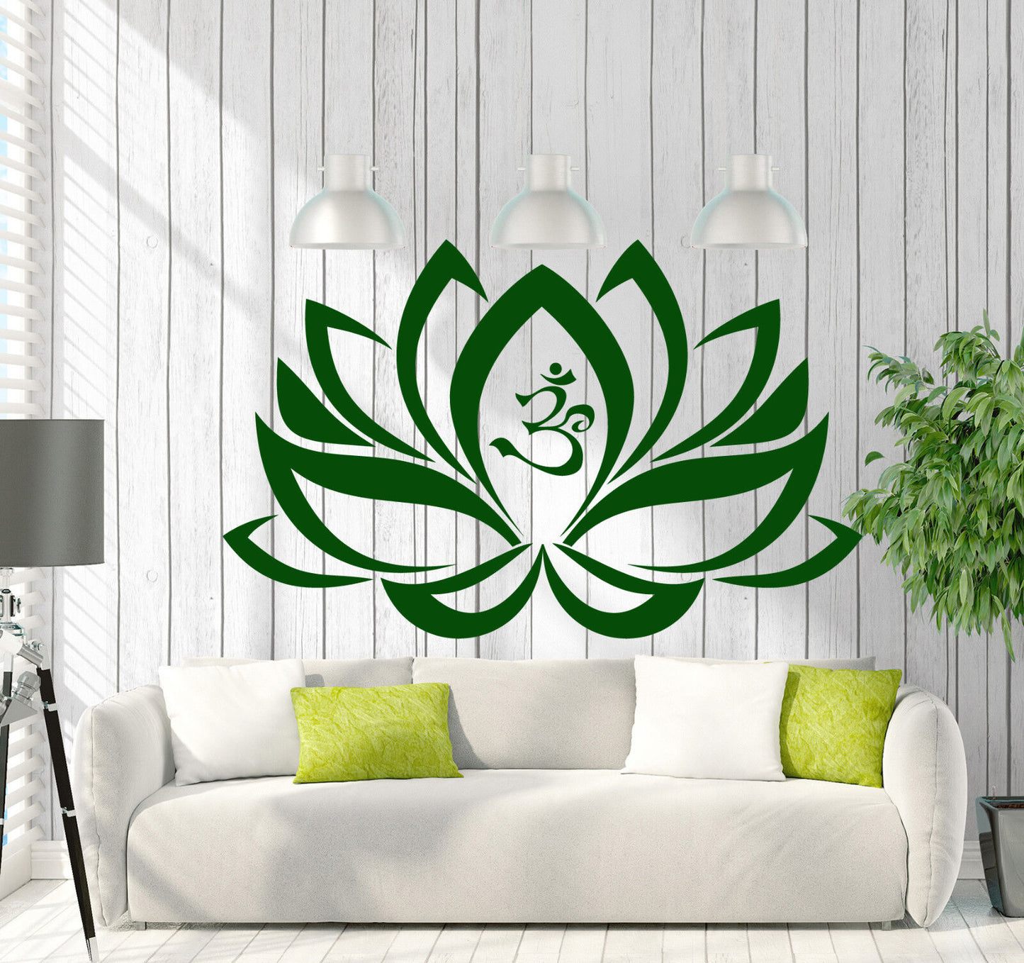 Autocollant mural en vinyle fleur de Lotus Om Yoga bouddha décoration (M658)