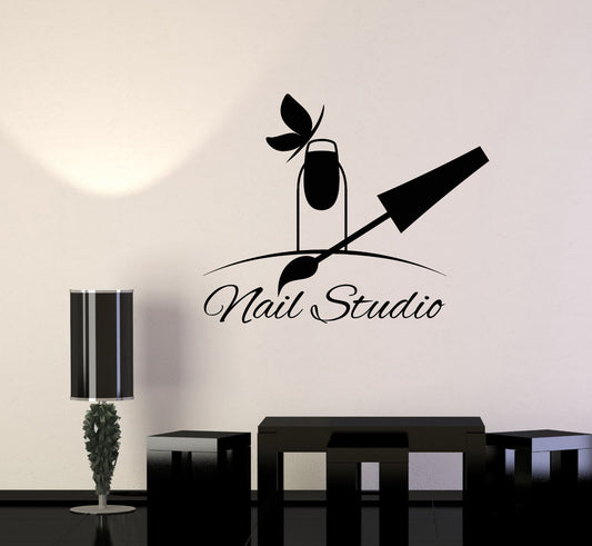 Vinyl Wall Decal Nail Studio Manicure Beauty Salon Signboard Stickers (1498ig)