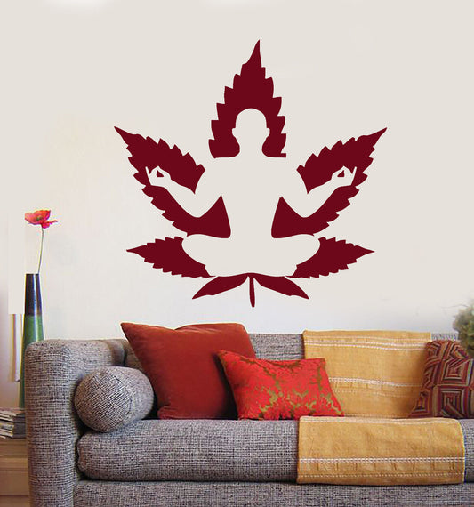 Vinyl Wall Decal Yoga Meditation Lotus Pose Zen Buddhism Stickers (1503ig)