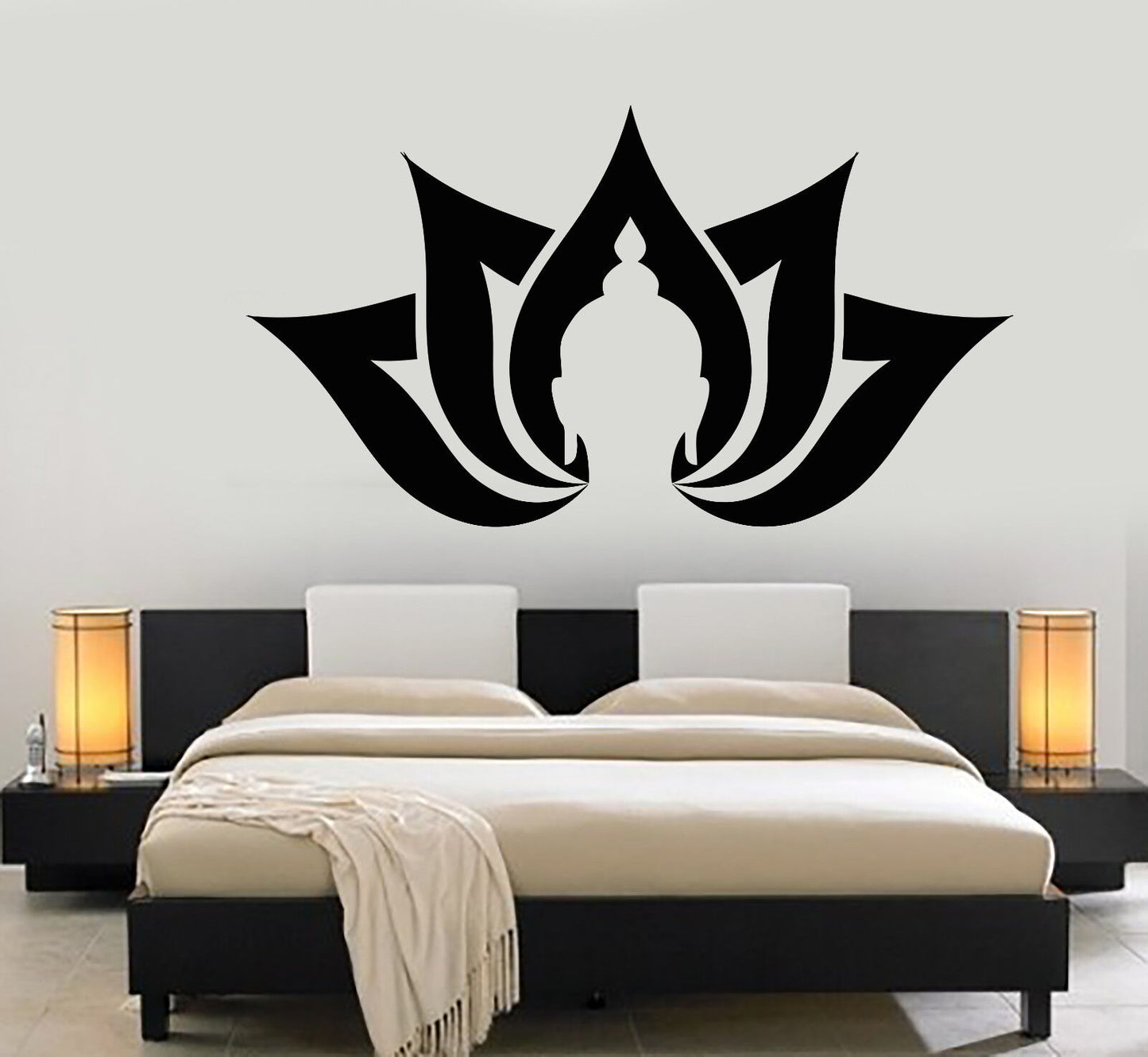 Vinyl Wall Decal Lotus Flower Yoga Meditation Buddha Buddhism Stickers (1521ig)