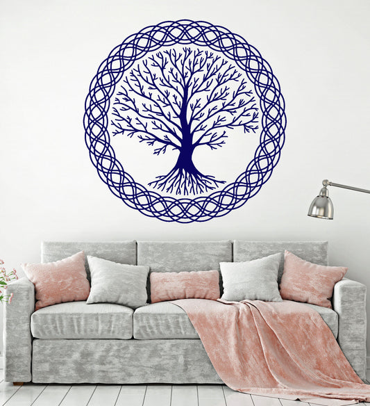 Autocollant mural en vinyle arbre de vie famille Nature Style celtique ornement autocollant 1572ig