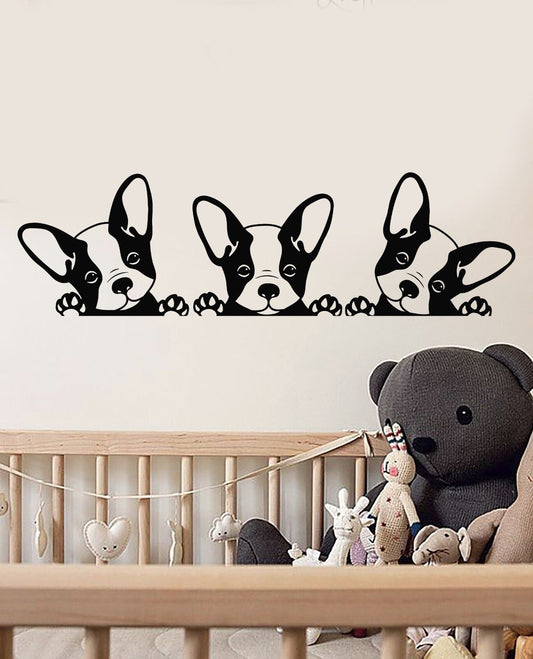 Vinyl Wall Decal Puppies Pets French Bulldog Animals Stickers (1610ig)