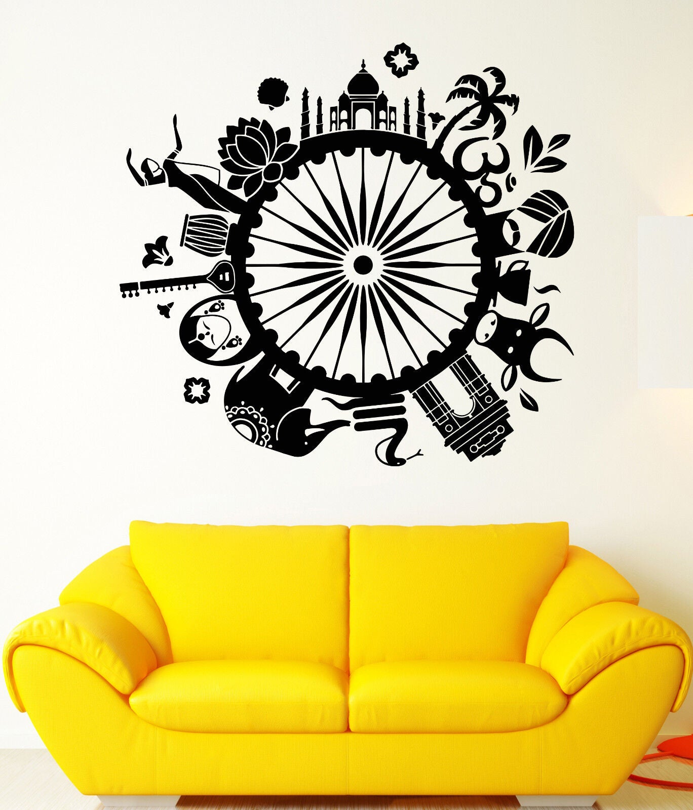 Vinyl Wall Decal India Culture Travel Hinduism Hindu Stickers (1659ig)